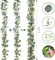 2 Pcs Artificial Eucalyptus Garland – 5.9FT Greenery Garland with White Flowers, Faux Silver Dollar Vines for Wedding Arches, Backdrops, Table Centerpieces & Party Decor (Indoor/Outdoor)